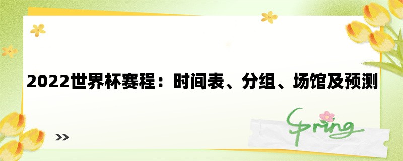 2022世界杯赛程：时间表、分组、场馆及预测