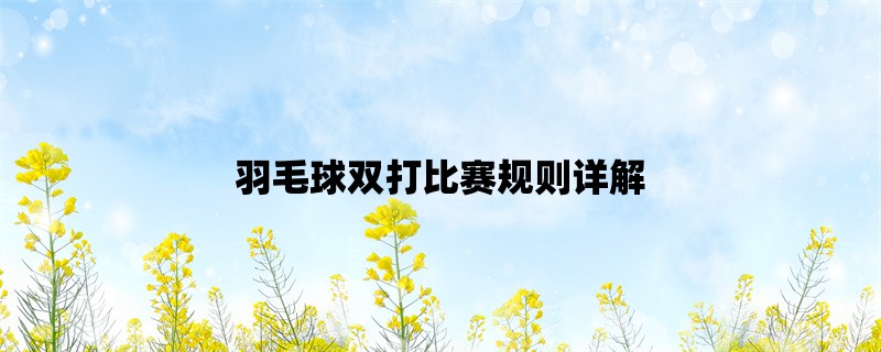 羽毛球双打比赛规则详解