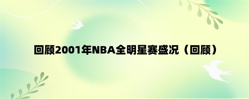 回顾2001年NBA全明星赛盛