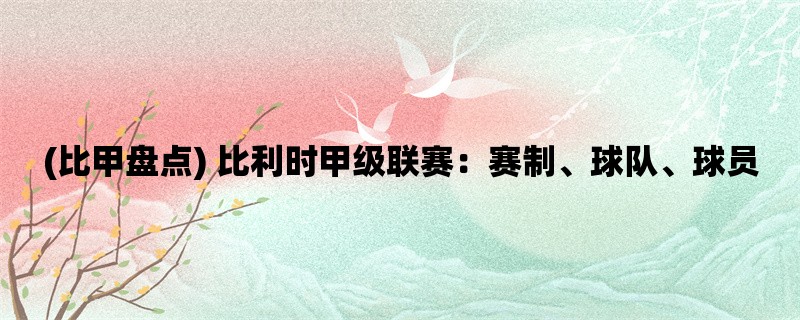 (比甲盘点) 比利时甲级联