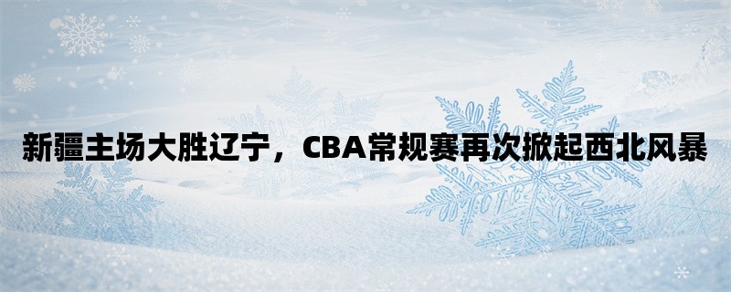 新疆主场大胜辽宁，CBA常规赛再次掀起西北风暴