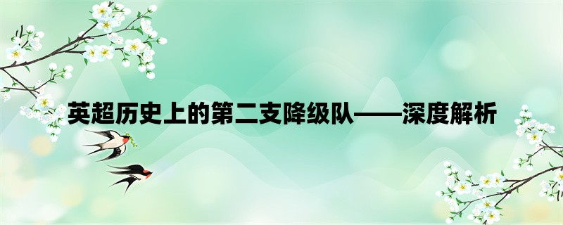 英超历史上的第二支降级