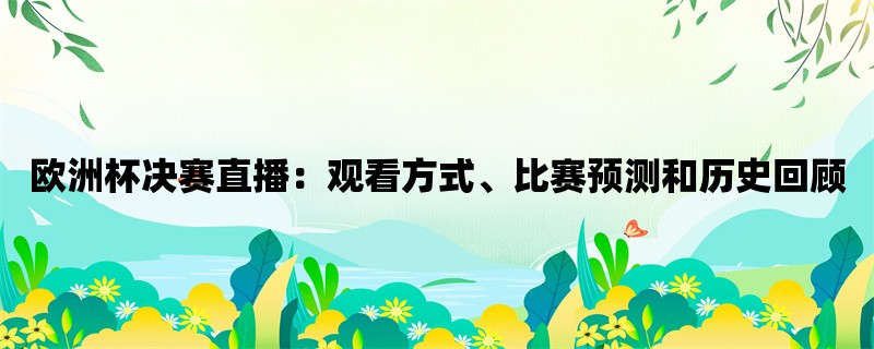 欧洲杯决赛直播：观看方式、比赛预测和历史回顾