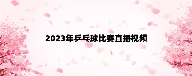 2023年乒乓球比赛直播视频