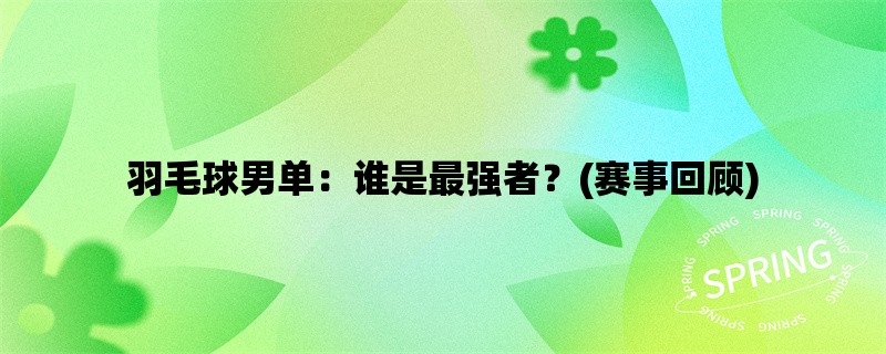 羽毛球男单：谁是最强者？(赛事回顾)