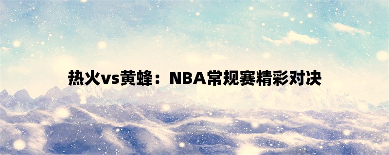 热火vs黄蜂：NBA常规赛精