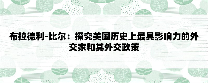 布拉德利-比尔：探究美