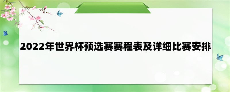 2022年世界杯预选赛赛程