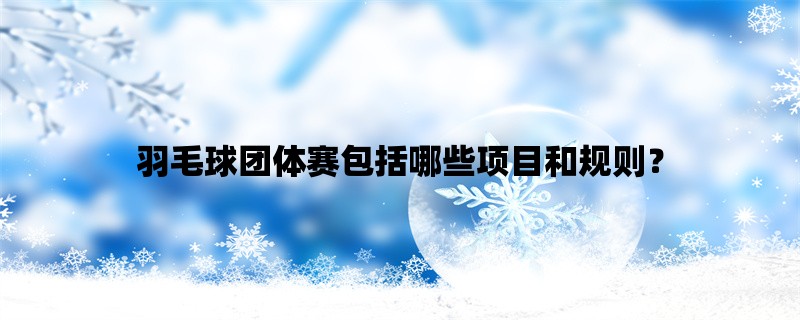 羽毛球团体赛包括哪些项目和规则？