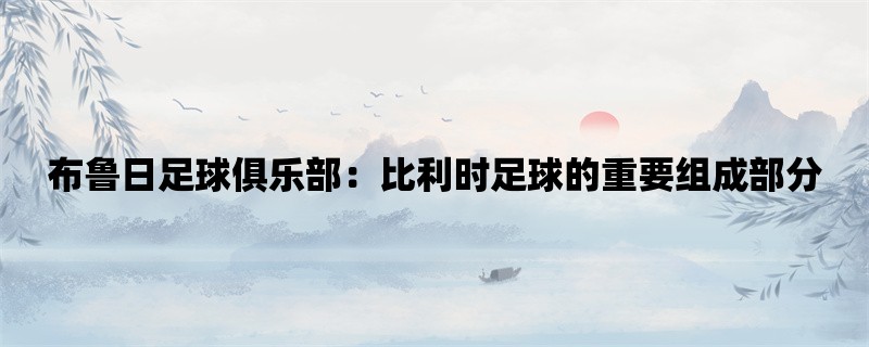 布鲁日足球俱乐部：比利时足球的重要组成部分