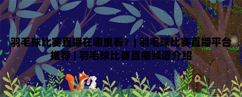 羽毛球比赛直播在哪里看