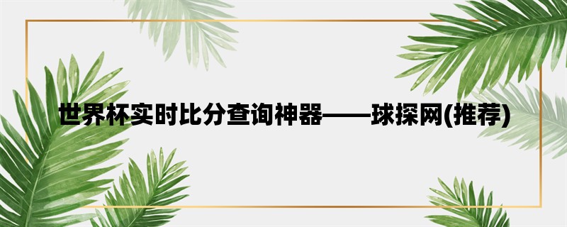 世界杯实时比分查询神器，球探网(推荐)