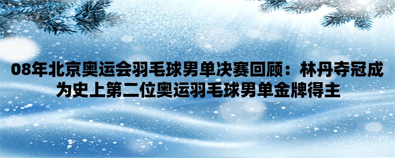 08年北京奥运会羽毛球男