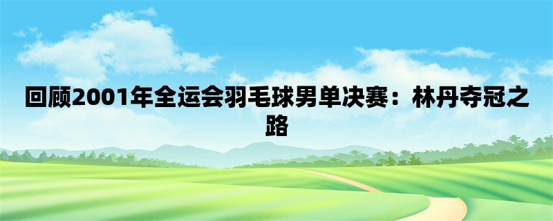 回顾2001年全运会羽毛球男单决赛：林丹夺冠之路