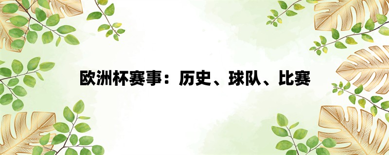 欧洲杯赛事：历史、球队、比赛