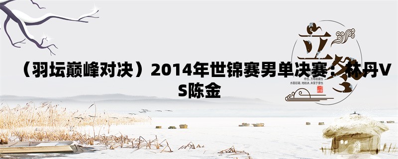 （羽坛巅峰对决）2014年世锦赛男单决赛：林丹VS陈金