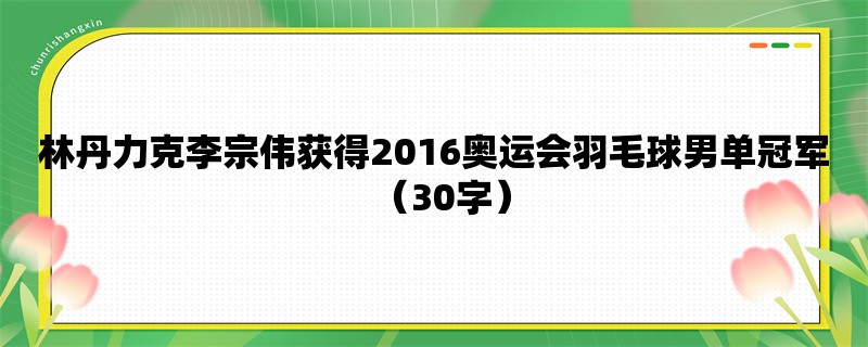 林丹力克李宗伟获得20