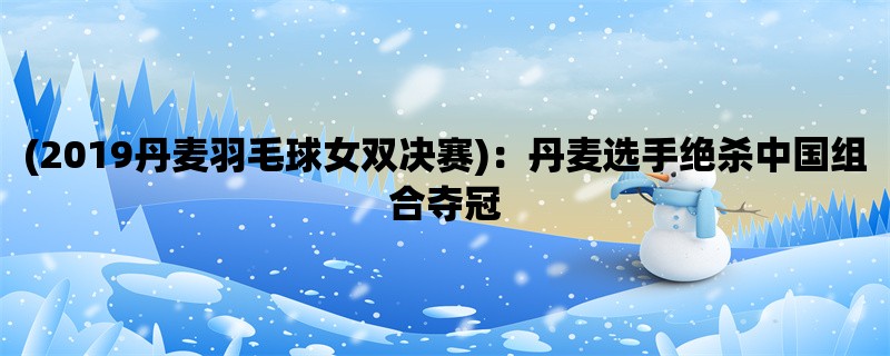 (2019丹麦羽毛球女双决赛)：丹麦选手绝杀中国组合夺冠