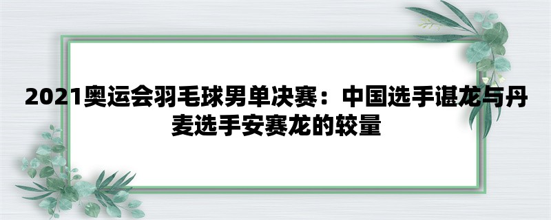 2021奥运会羽毛球男单决赛：中国选手谌龙与丹麦选手安赛龙的较量