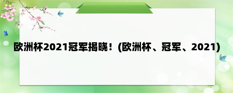 欧洲杯2021冠军揭晓！(欧洲杯、冠军、2021)