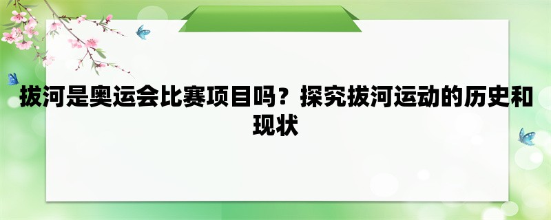 拔河是奥运会比赛项目吗