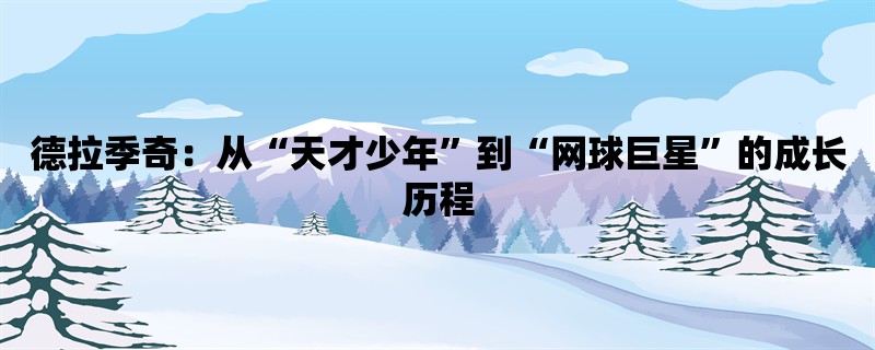 德拉季奇：从“天才少年”到“网球巨星”的成长历程