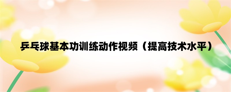 乒乓球基本功训练动作视频（提高技术水平）