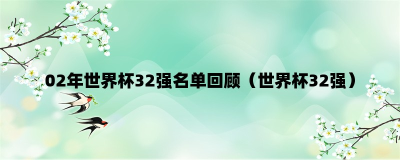 02年世界杯32强名单回顾