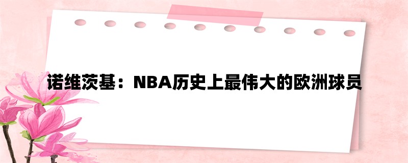 诺维茨基：NBA历史上最伟大的欧洲球员