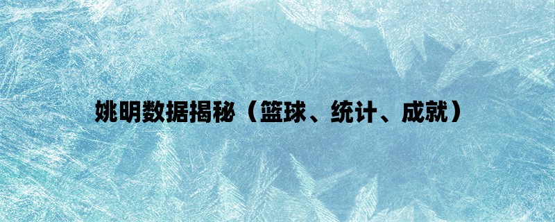 姚明数据揭秘（篮球、统计、成就）