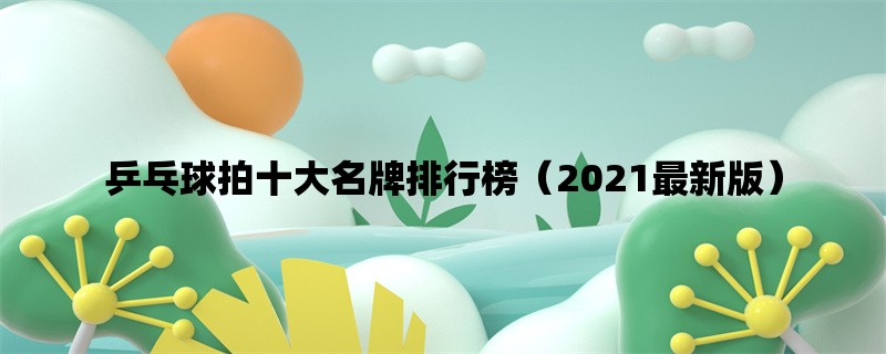 乒乓球拍十大名牌排行榜（2021最新版）