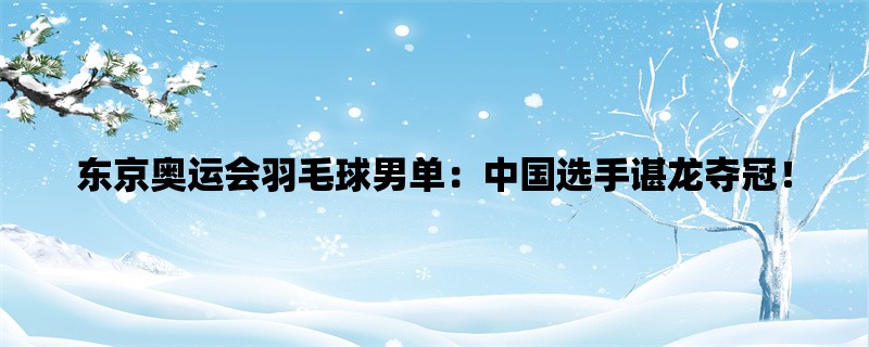 东京奥运会羽毛球男单：中国选手谌龙夺冠！