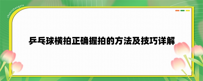 乒乓球横拍正确握拍的方