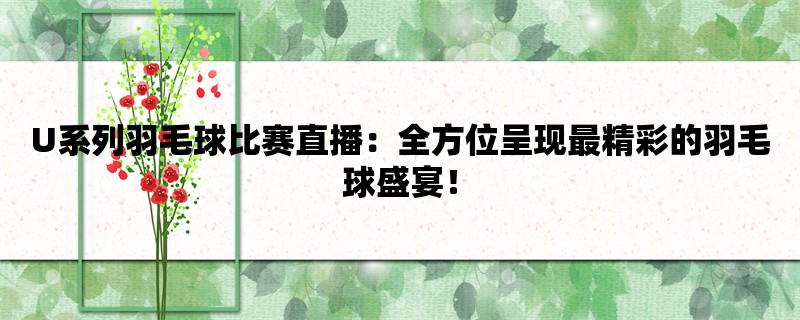 U系列羽毛球比赛直播：全方位呈现最精彩的羽毛球盛宴！