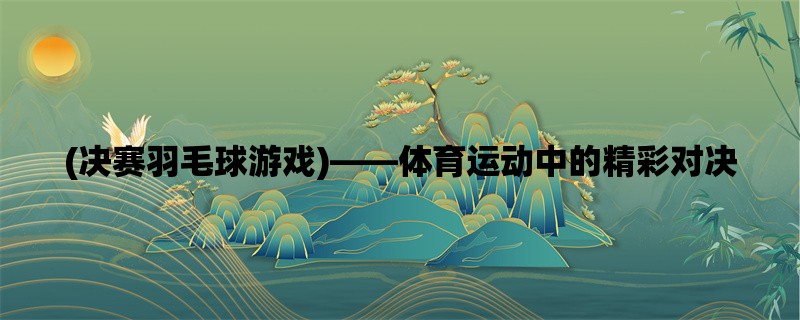 (决赛羽毛球游戏)，体育运动中的精彩对决