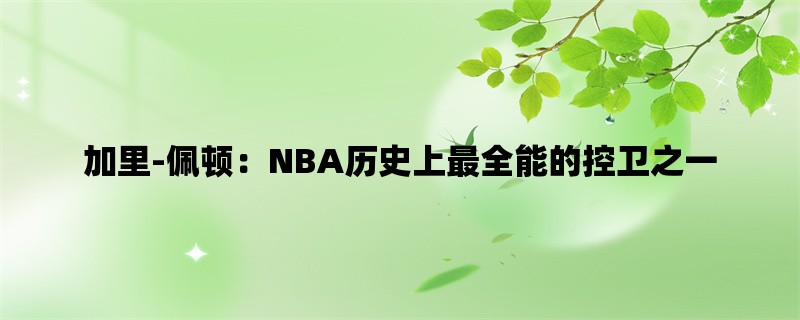 加里-佩顿：NBA历史上最全能的控卫之一