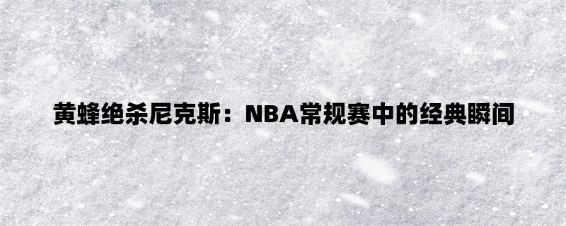 黄蜂绝杀尼克斯：NBA常规赛中的经典瞬间