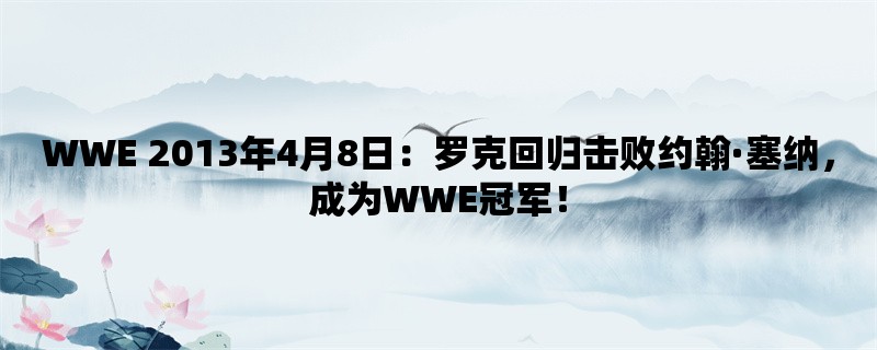 WWE 2013年4月8日：罗克回归击败约翰·塞纳，成为WWE冠军！