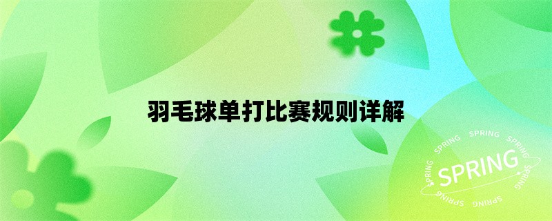 羽毛球单打比赛规则详解