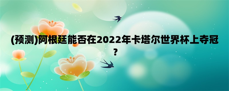 (预测)阿根廷能否在202