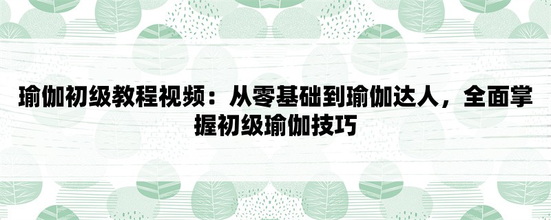 瑜伽初级教程视频：从零