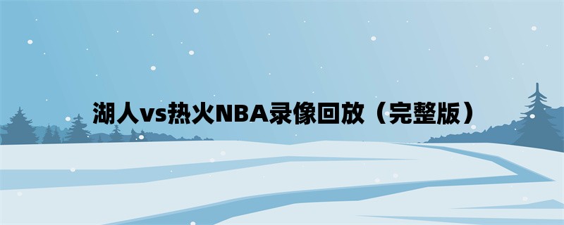 湖人vs热火NBA录像回放（完整版）