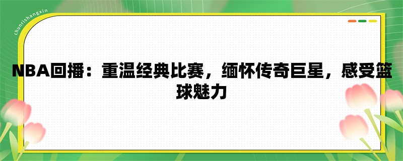 NBA回播：重温经典比赛，