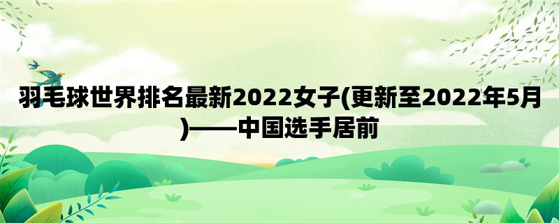 羽毛球世界排名最新20