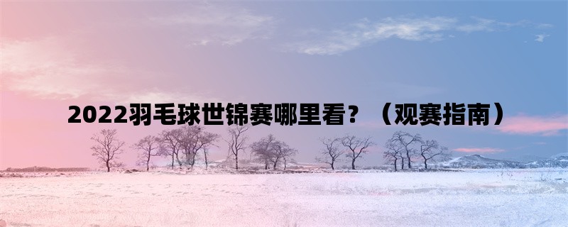 2022羽毛球世锦赛哪里看？（观赛指南）