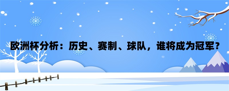 欧洲杯分析：历史、赛制