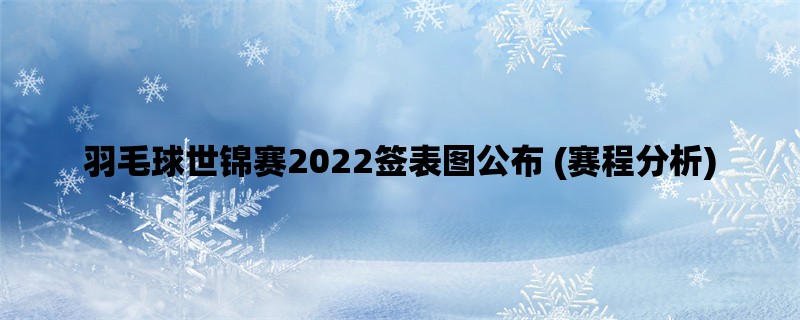 羽毛球世锦赛2022签表图