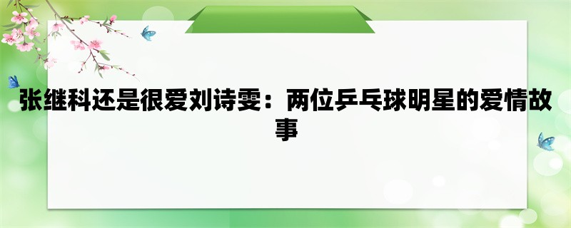 张继科还是很爱刘诗雯：