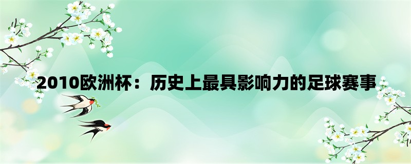 2010欧洲杯：历史上最具影响力的足球赛事