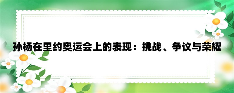 孙杨在里约奥运会上的表